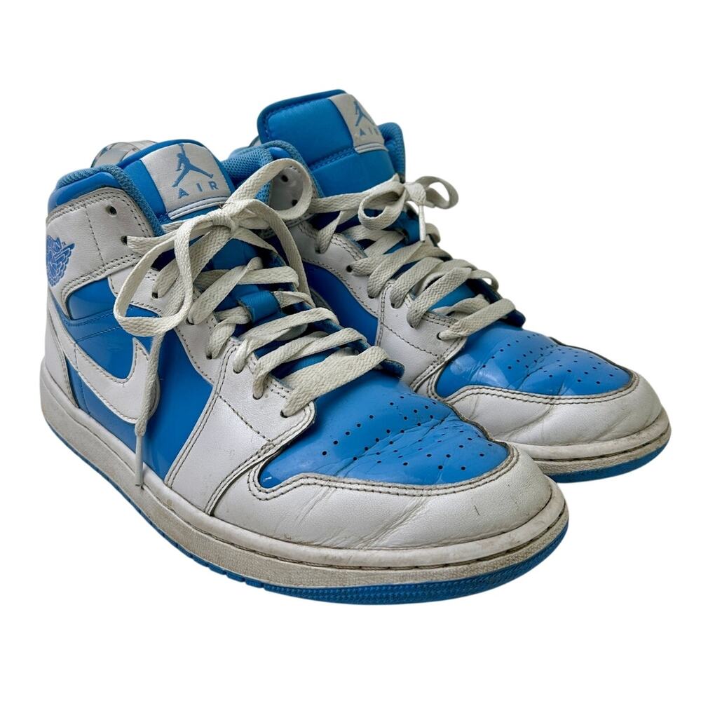 Nike Air Jordan 1 Mid Legend Blue Patent Leather Men's Sz 9